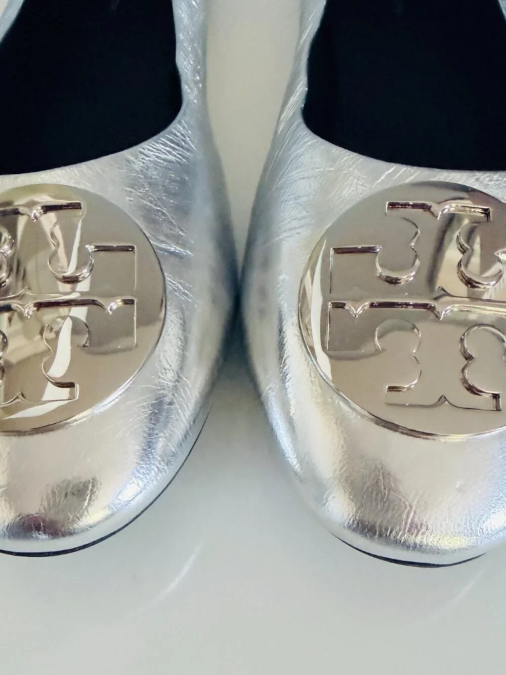 Tory Burch Silver Flats – Brand New, Never Worn, US Size 10.5